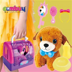 CB856688 CB856689 - Feeding game carrying cage stuffed dog cat plush pet toy